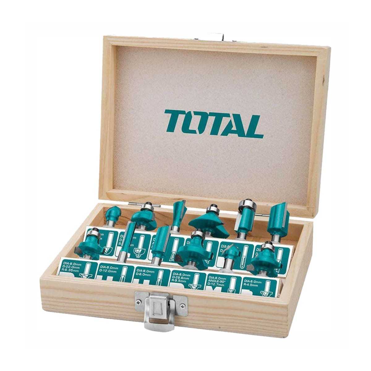 SET DE 12 FRESAS PARA RUTEADORA 6MM INDUSTRIAL TOTAL - TACSR11211