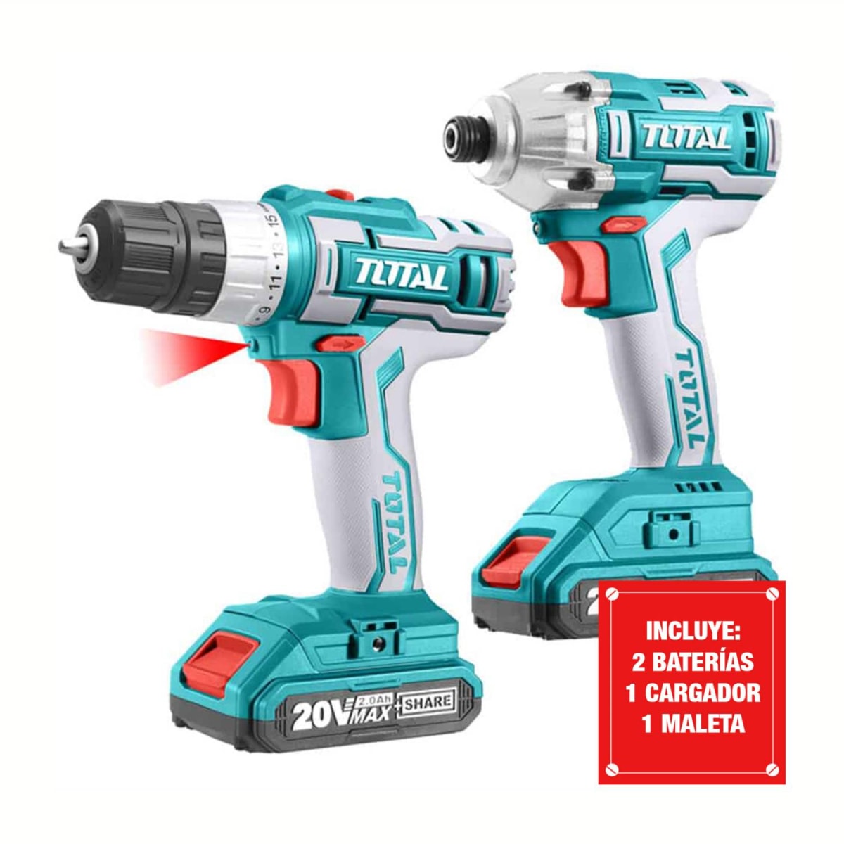 TALADRO ATORNILLADOR + ATORNILLADOR IMPACTO 1/2