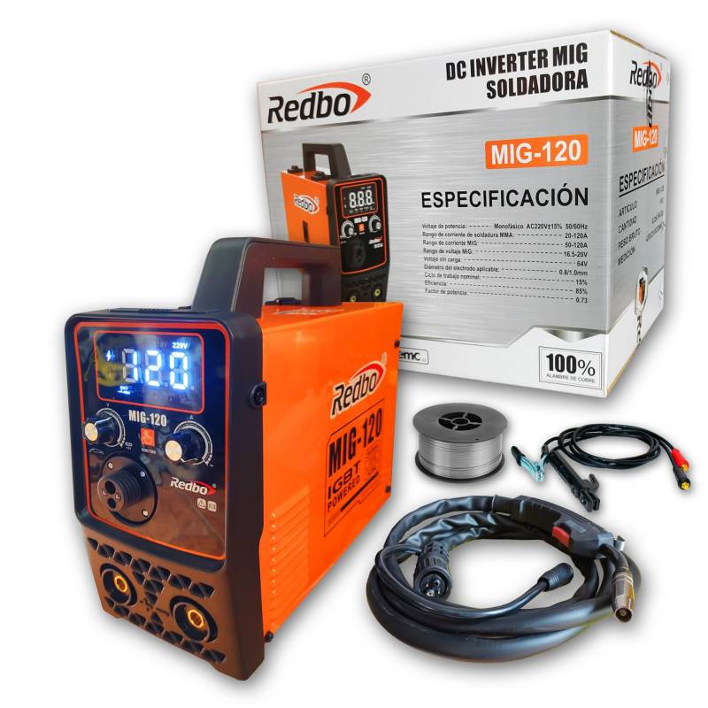 SOLDADORA INVERTER MIG 120A REDBO MULTIPROCESO1