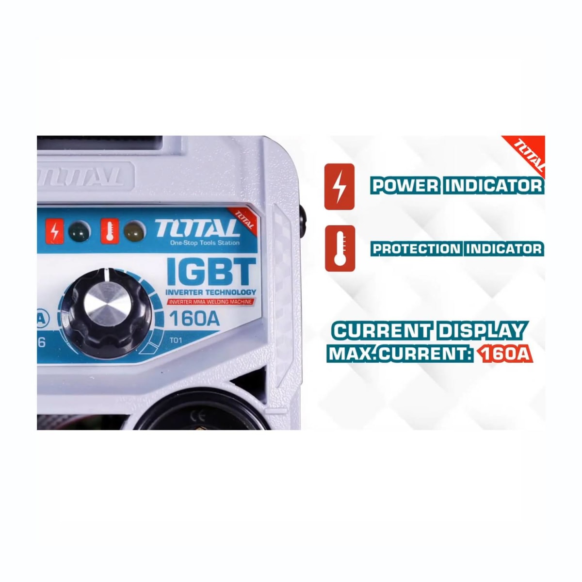 MÁQUINA DE SOLDAR INVERTER 160A MMA 15 LCD TOTAL - TW21602-LI5