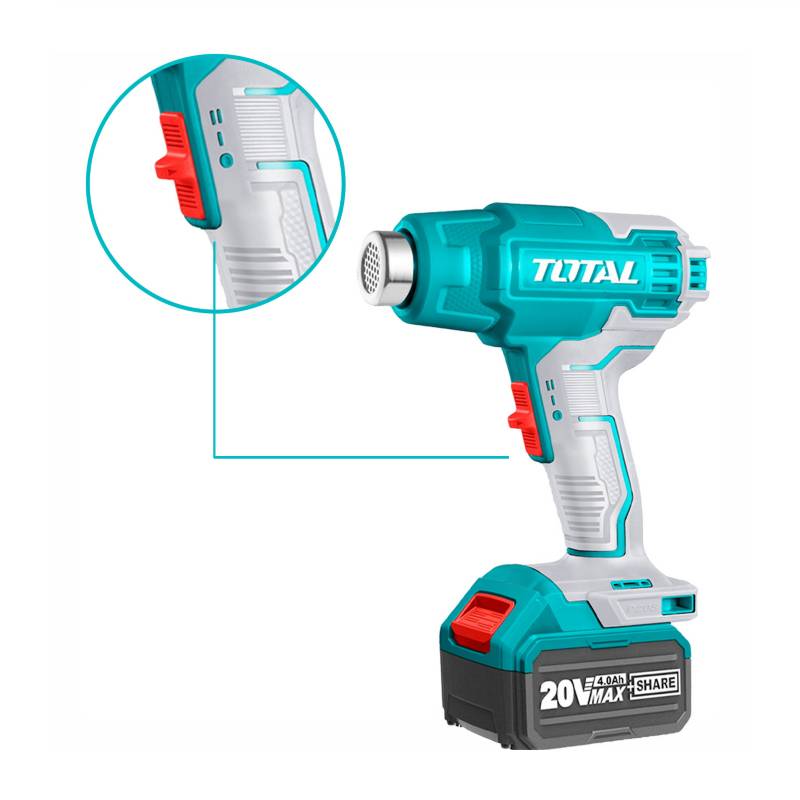 PISTOLA DE CALOR 20V INALÁMBRICA CALENTADOR SELLADORA TOTAL - TBLI20023