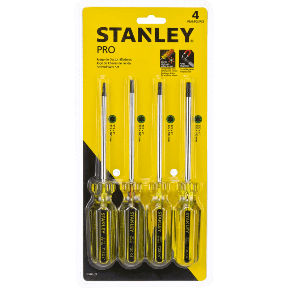 JUEGO DE 4 DESTORNILLADORES PRO PUNTA TORX® STANLEY / STHT691731