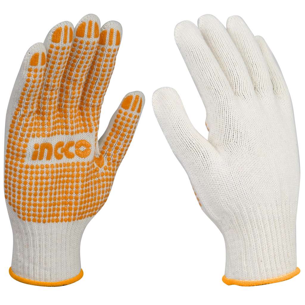 GUANTES ALGODON PVC EN PALMA Y PULGAR INGCO HGVK051