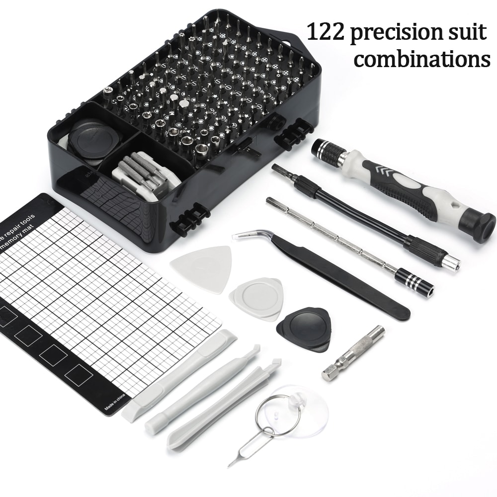 JUEGO DE DESTORNILLADORES DE PRECISIÓN 122 EN 1 . MULTIFUNCIÓN PARA REPARACIÓN DE CELULARES, ETC.4