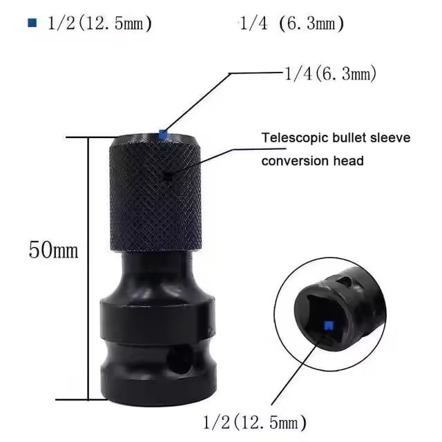 Adaptador de llave de impacto de 1/2