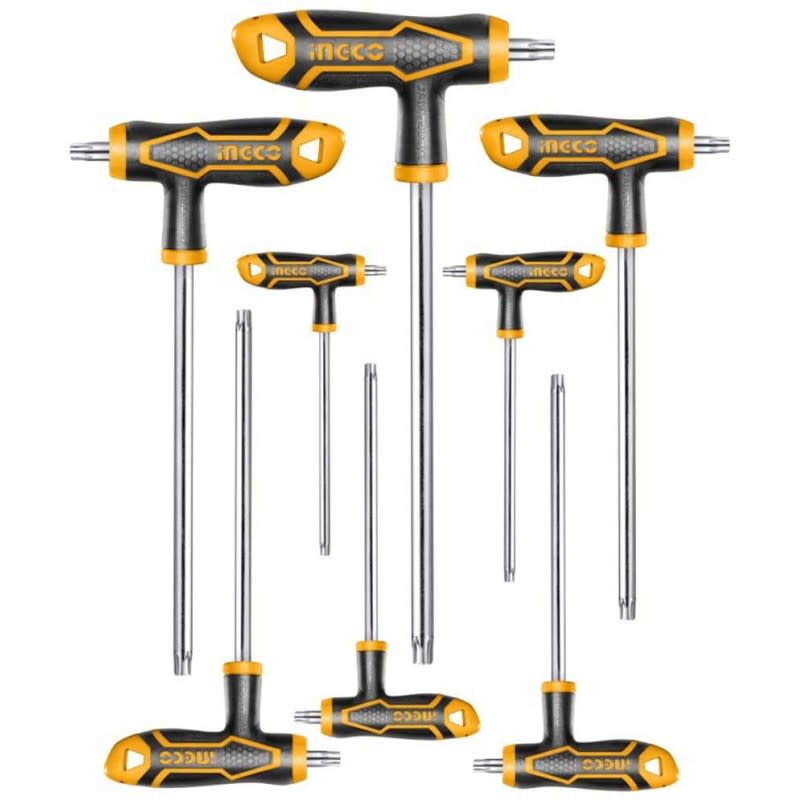 JUEGO DE 8 LLAVES TORX MANGO T INGCO HHKT80832