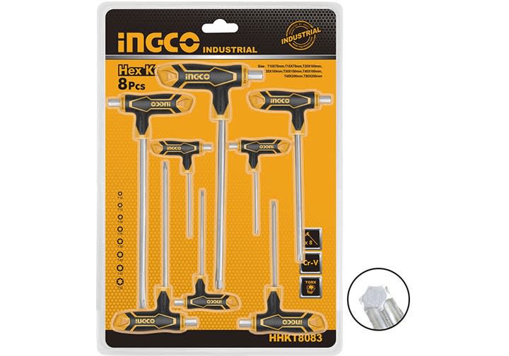 JUEGO DE 8 LLAVES TORX MANGO T INGCO HHKT80831