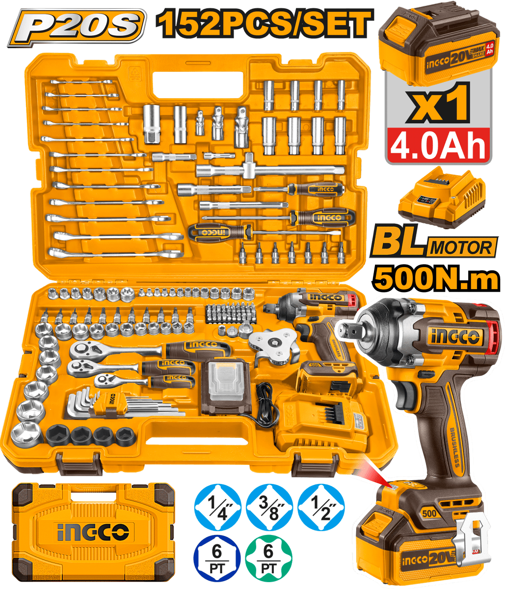 Kit llave de impacto inalámbrica de 1/2