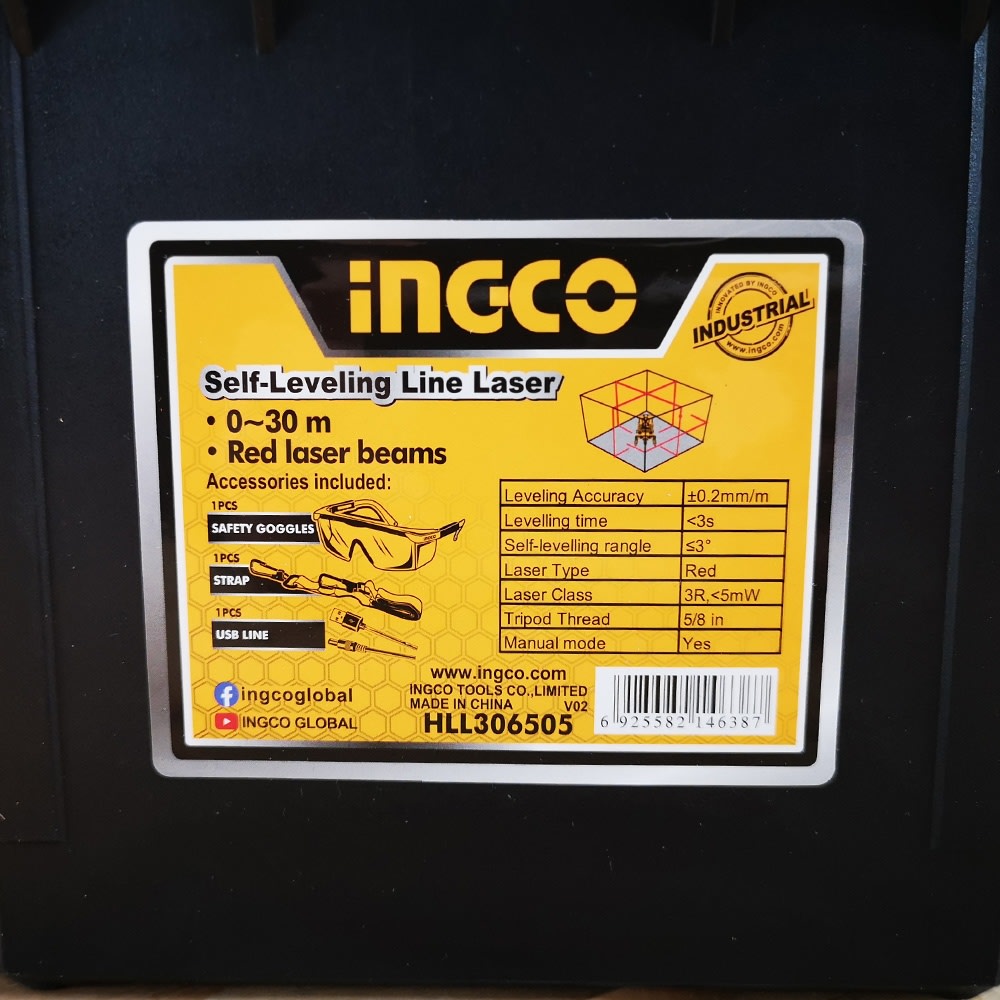 NIVEL LASER AUTONIVELANTE INDUSTRIAL ROJO INGCO HLL3065052