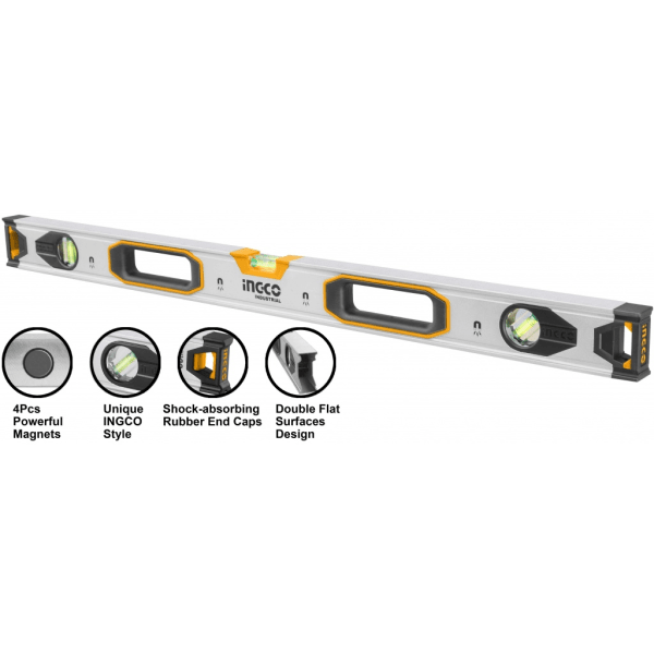NIVEL IMANTADO 120CM ALUMINIO INGCO HSL38120M1