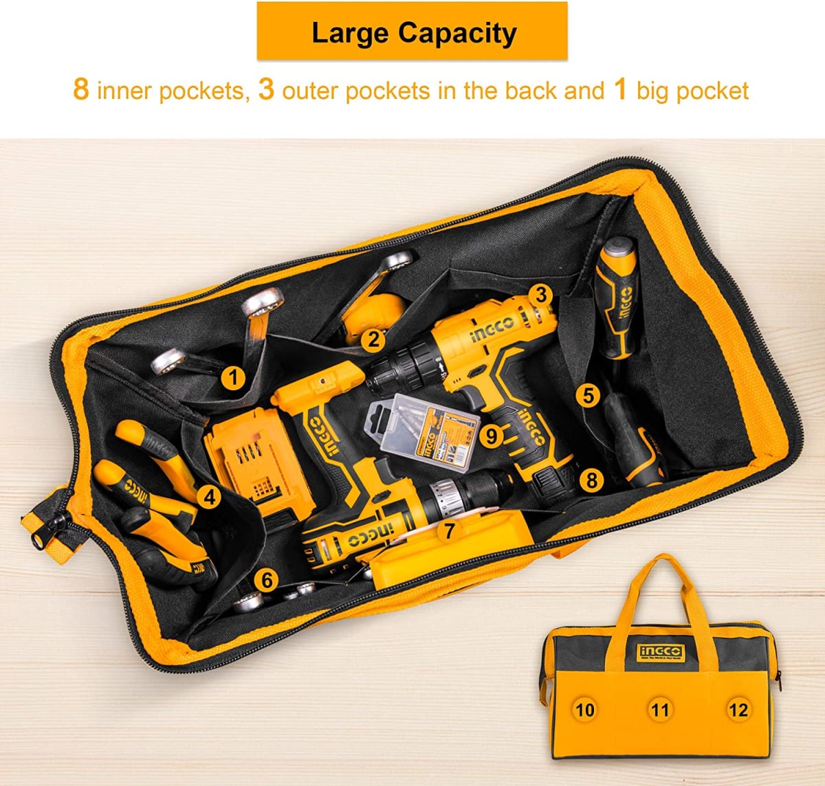 BOLSO PARA HERRAMIENTAS DE 16''  HTBG28161 INGCO6