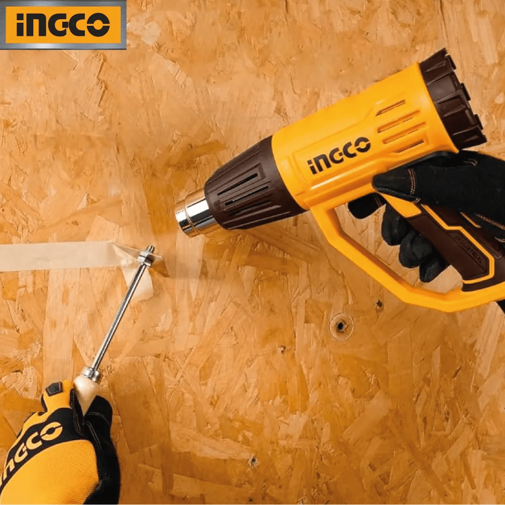 Pistola de Calor Temperatura Ajustable Ingco 2000W + 4 Accesorios HG2000471