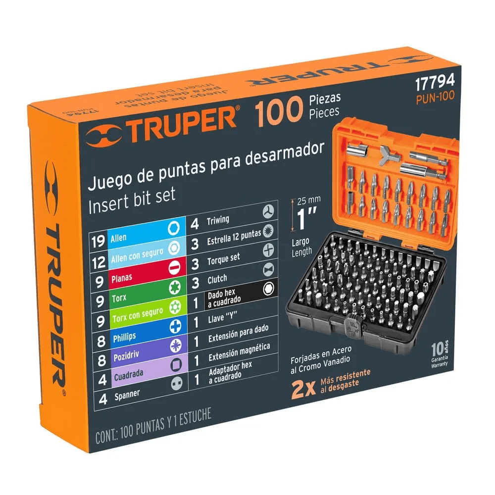 JUEGO DE 100 PUNTAS MIXTAS LARGO 1