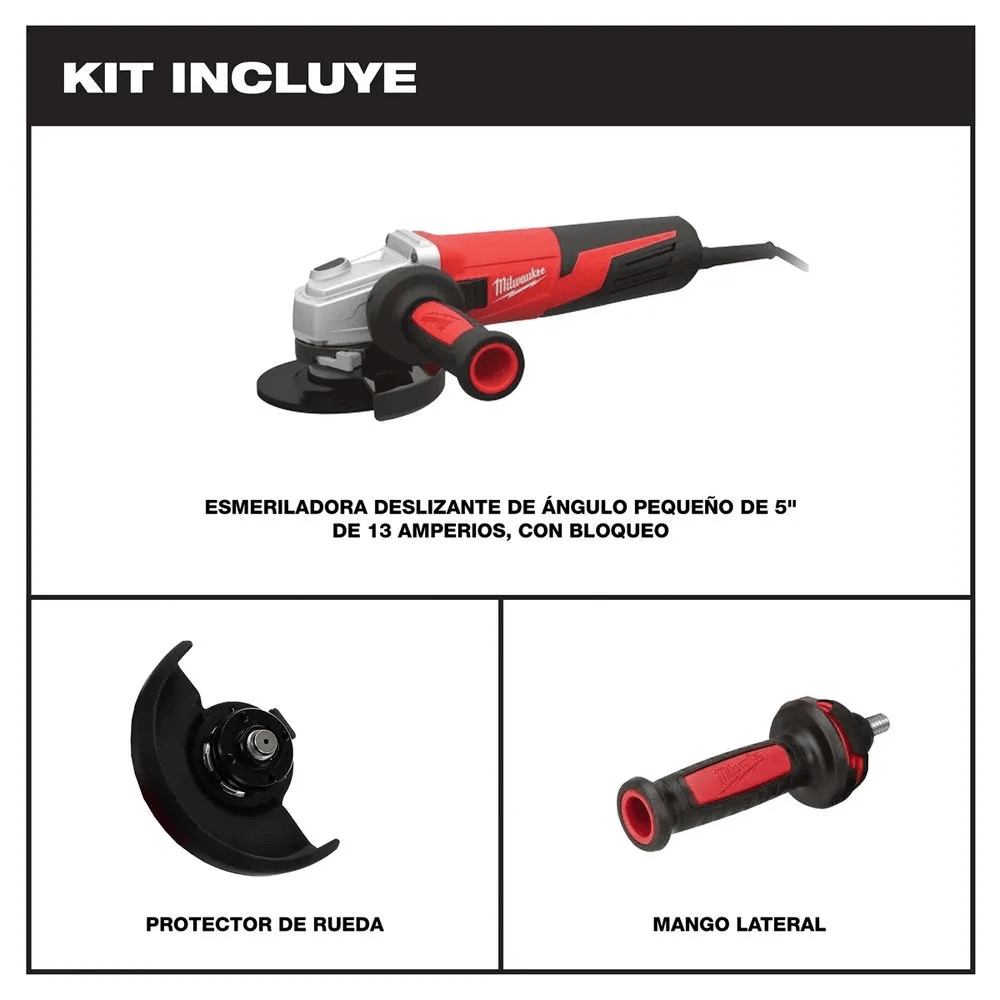 ESMERIL ANGULAR DE 5” 1550 WATTS VELOCIDAD VARIABLE MILWAUKEE / 6117-592