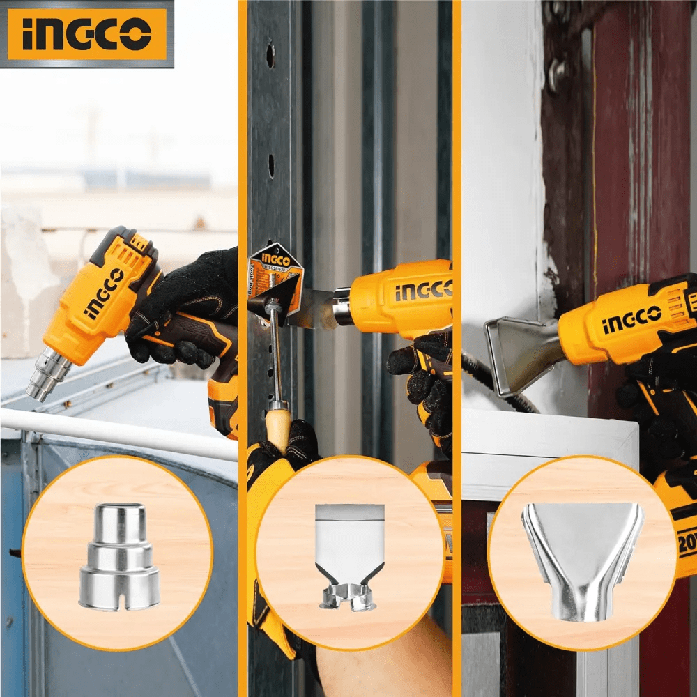 PISTOLA DE CALOR INGCO 20V + 1 BATERÍA 4.0AH + CARGADOR HGLI200251