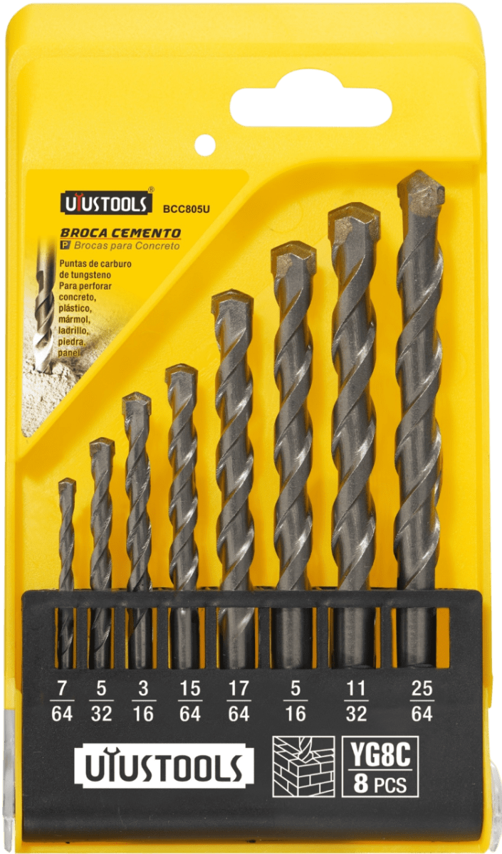 Broca cemento x 8pcs(7/64-25/64)1