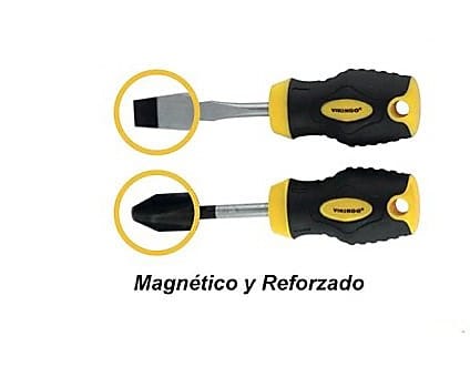 DESARMADOR STUBBY, SET DE DOS UNIDADES, CVR, 1.1/2» (-) Y (+) VIKINGO1