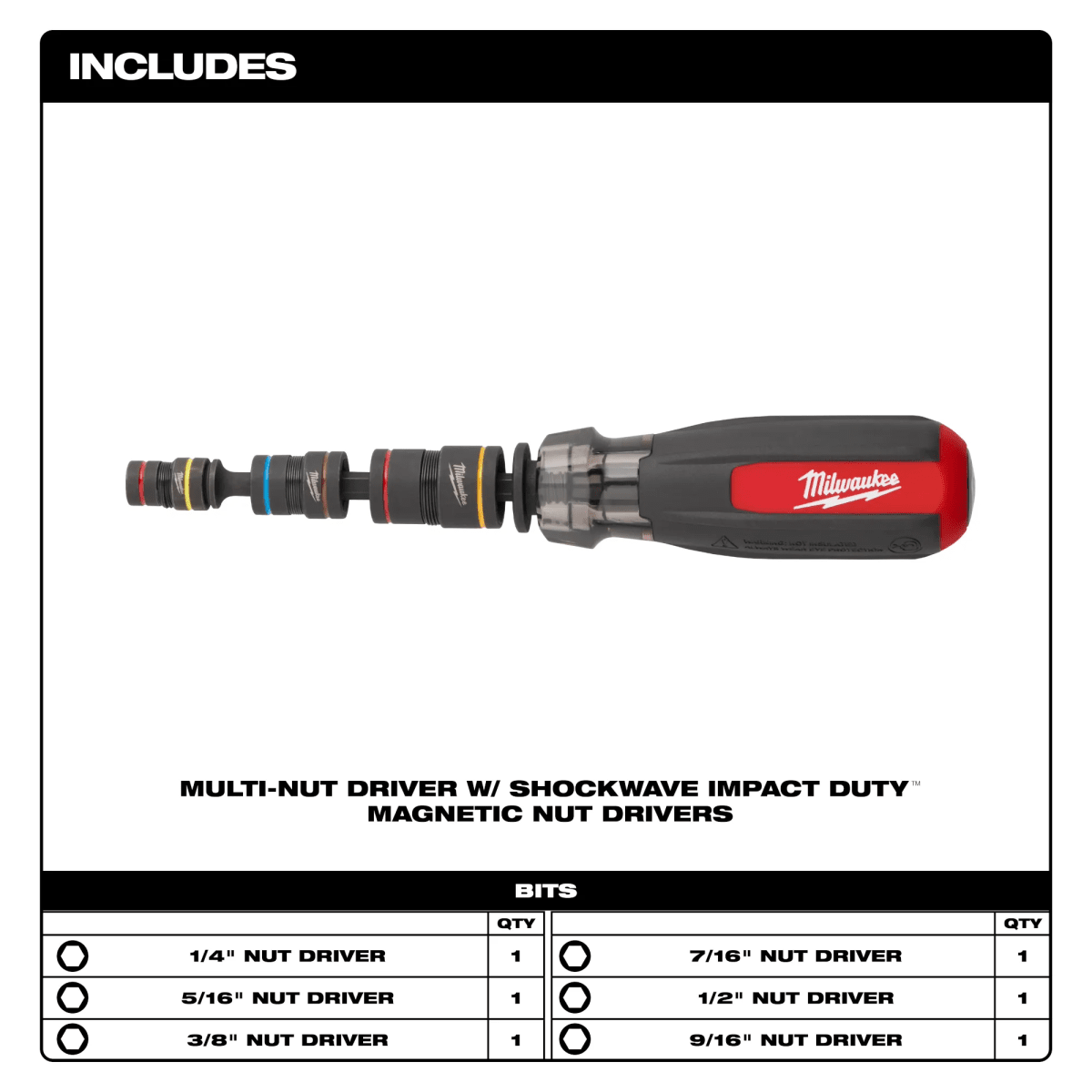 DESTORNILLADOR MULTITUERCAS MAGNETICO SHOCKWAVE IMPACT DUTY™ MILWAUKEE /  48-22-29212