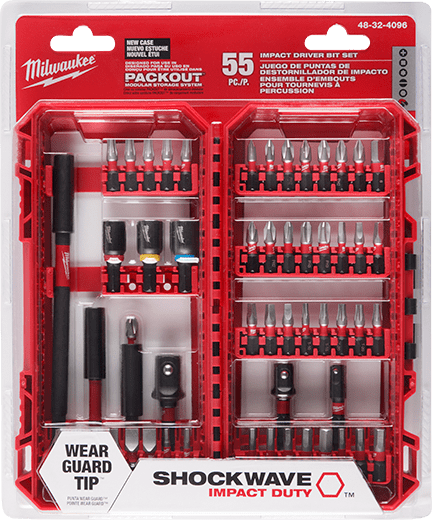 JUEGO DE PUNTAS DE DESTORNILLADOR SHOCKWAVE Impact Duty™ 55 PZS MILWAUKEE / 48-32-40962