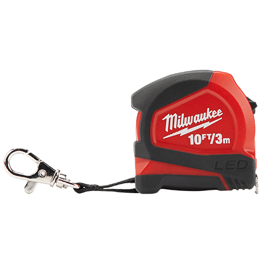 CINTA MÉTRICA CON LLAVERO Y LED DE 10 PIES/3 M DE MILWAUKEE / 48-22-66013
