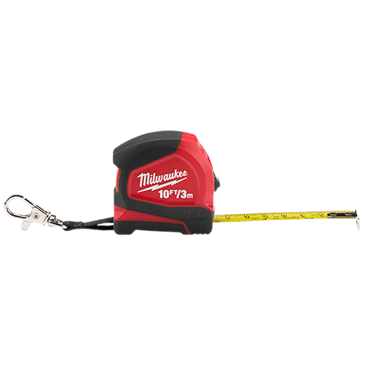 CINTA MÉTRICA CON LLAVERO Y LED DE 10 PIES/3 M DE MILWAUKEE / 48-22-66012
