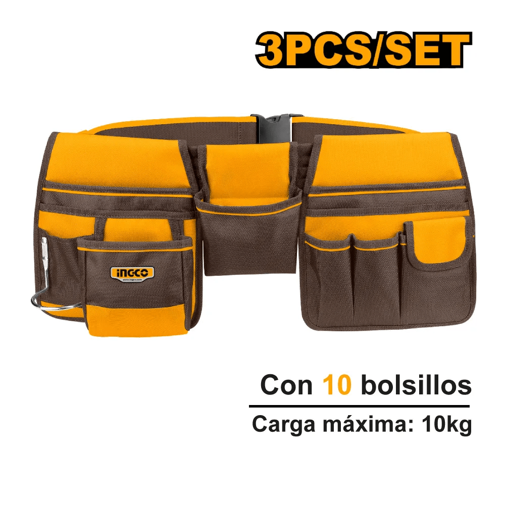 Kit 4 Porta Herramientas Ingco Chaleco + Mochila + Bolso + Cinturón COS2309082