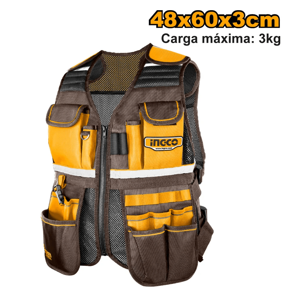Kit 4 Porta Herramientas Ingco Chaleco + Mochila + Bolso + Cinturón COS2309086