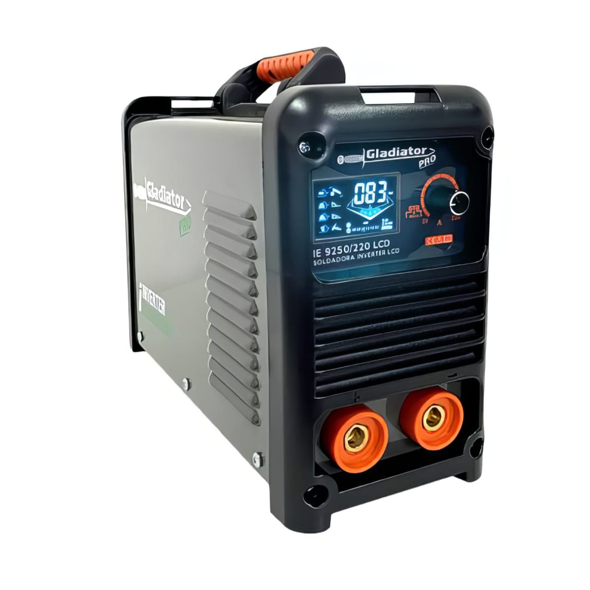 Soldadora Eléctrica Inverter 250A MMA con Conectores 1/2 LCD Gladiator1