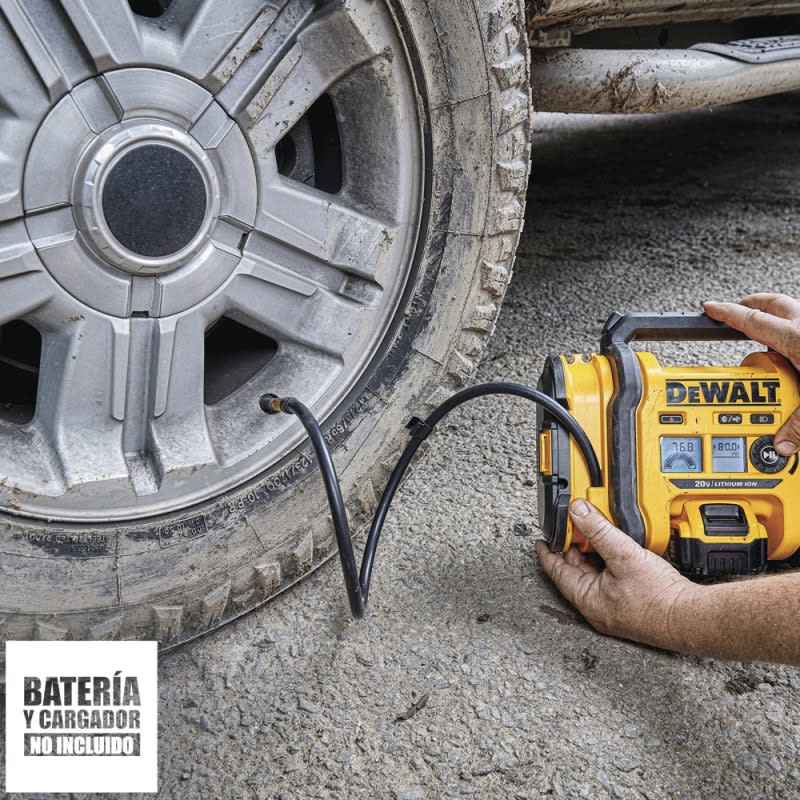 INFLADOR DE AIRE 20 V 3-160 PSI BARETOOL (SIN BATERIAS /SIN CARGADOR) DEWALT DCC020IB1
