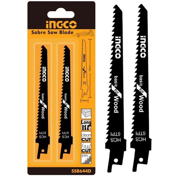 SET HOJAS DE SIERRA SABLE MADERA 2 PIEZAS INGCO SSB644D3