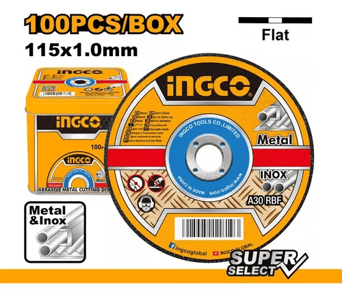 DISCO CORTE METAL Y ACERO 4½ 100UND INGCO / MCD101151001