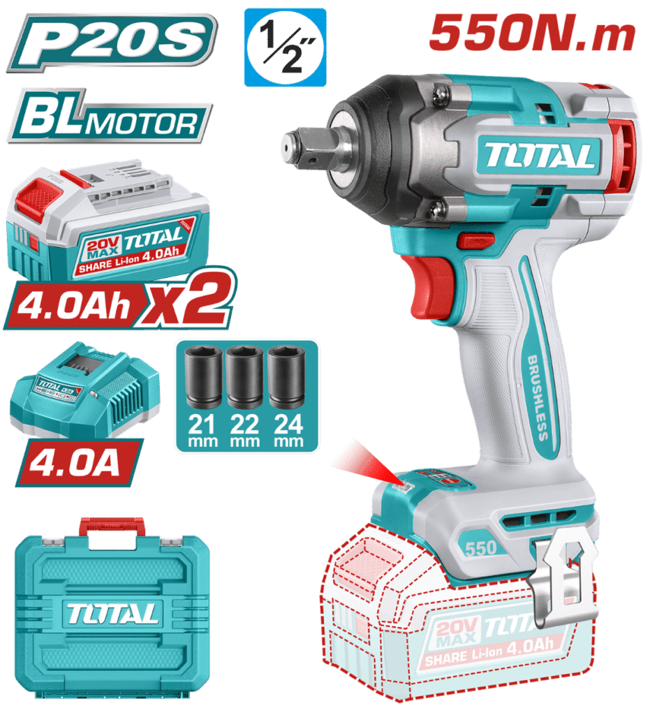 LLAVE DE IMPACTO BRUSHLESS 550NM 1/2