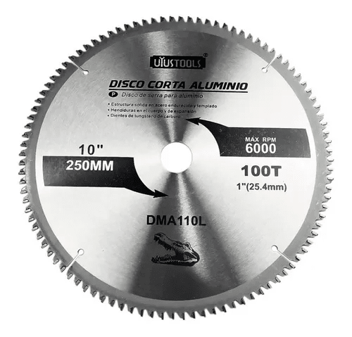 DISCO DE SIERRA 10'' X 100T PARA ALUMINIO UYUSTOOLS DMA110L1