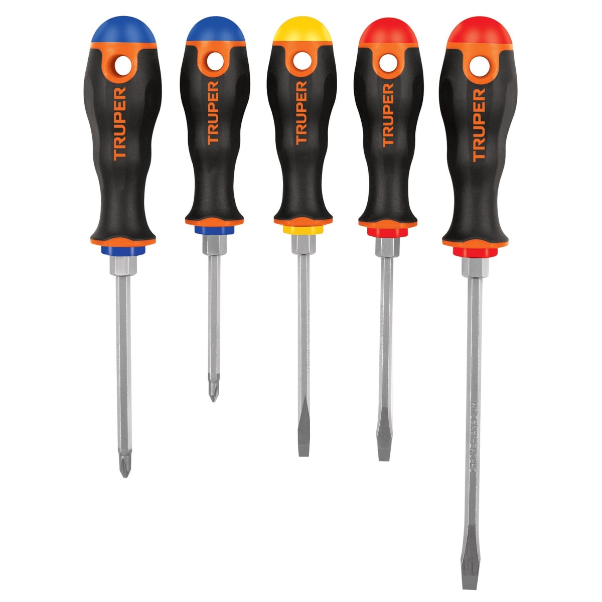 JUEGO DE 5 DESARMADORES MANGO COMFORT GRIP TRUPER1