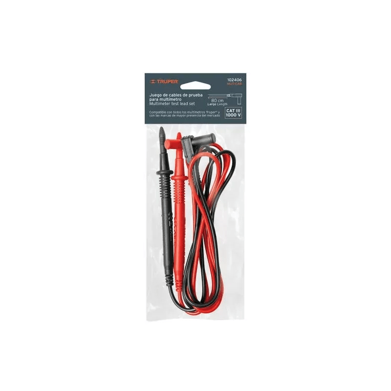 Juego de cables de prueba para multímetro Truper 1024061