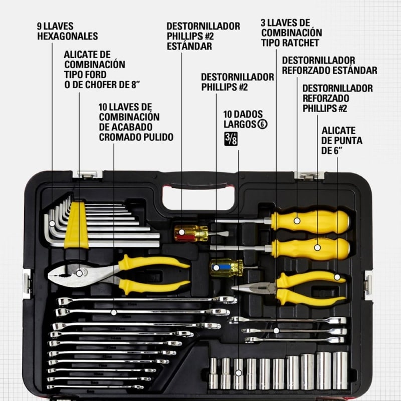 MALETA DE HERRAMIENTAS RACING STANLEY 150 PIEZAS 99-150LA4