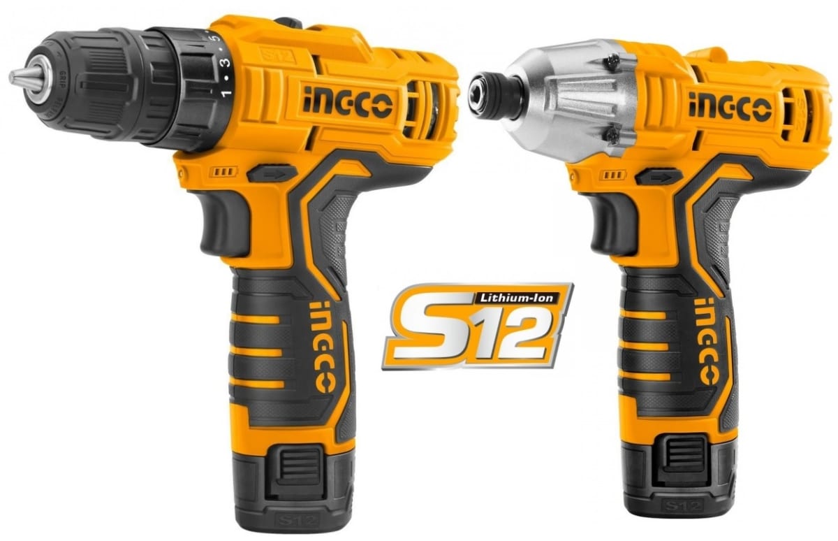 KIT ATORNILLADOR 12V Y ATORNILLADOR DE IMPACTO 12V INGCO CKLI12011
