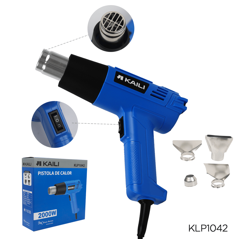 PISTOLA DE CALOR 2000W PROFESIONAL 600° KAILI KLP10421