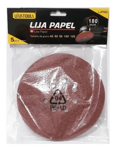 JUEGO DE 5 LIJAS CIRCULARES CON VELCRO PARA DISCO 7