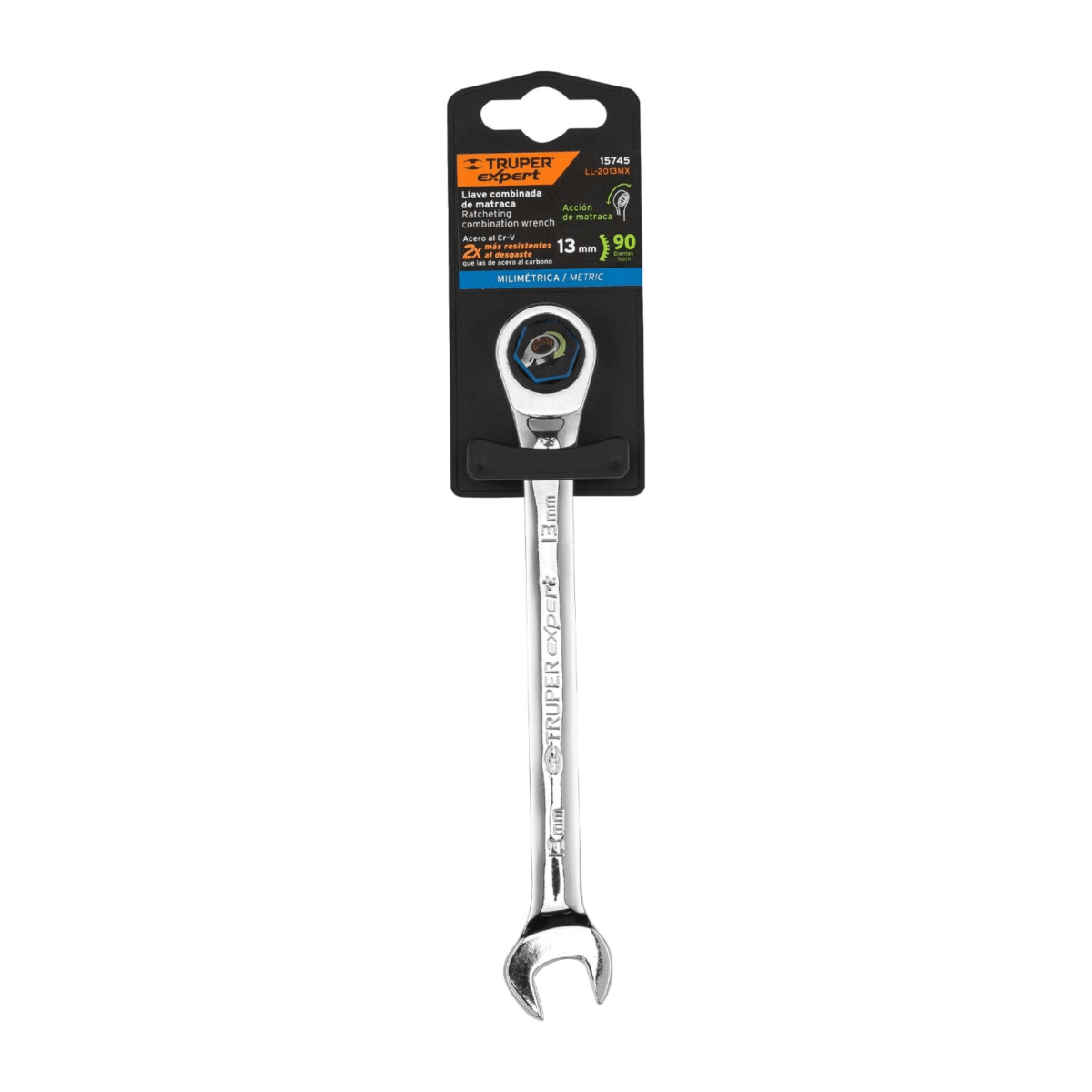 Llave Mixta Milimétrica 13 x 174mm con Ratchet Truper 157451