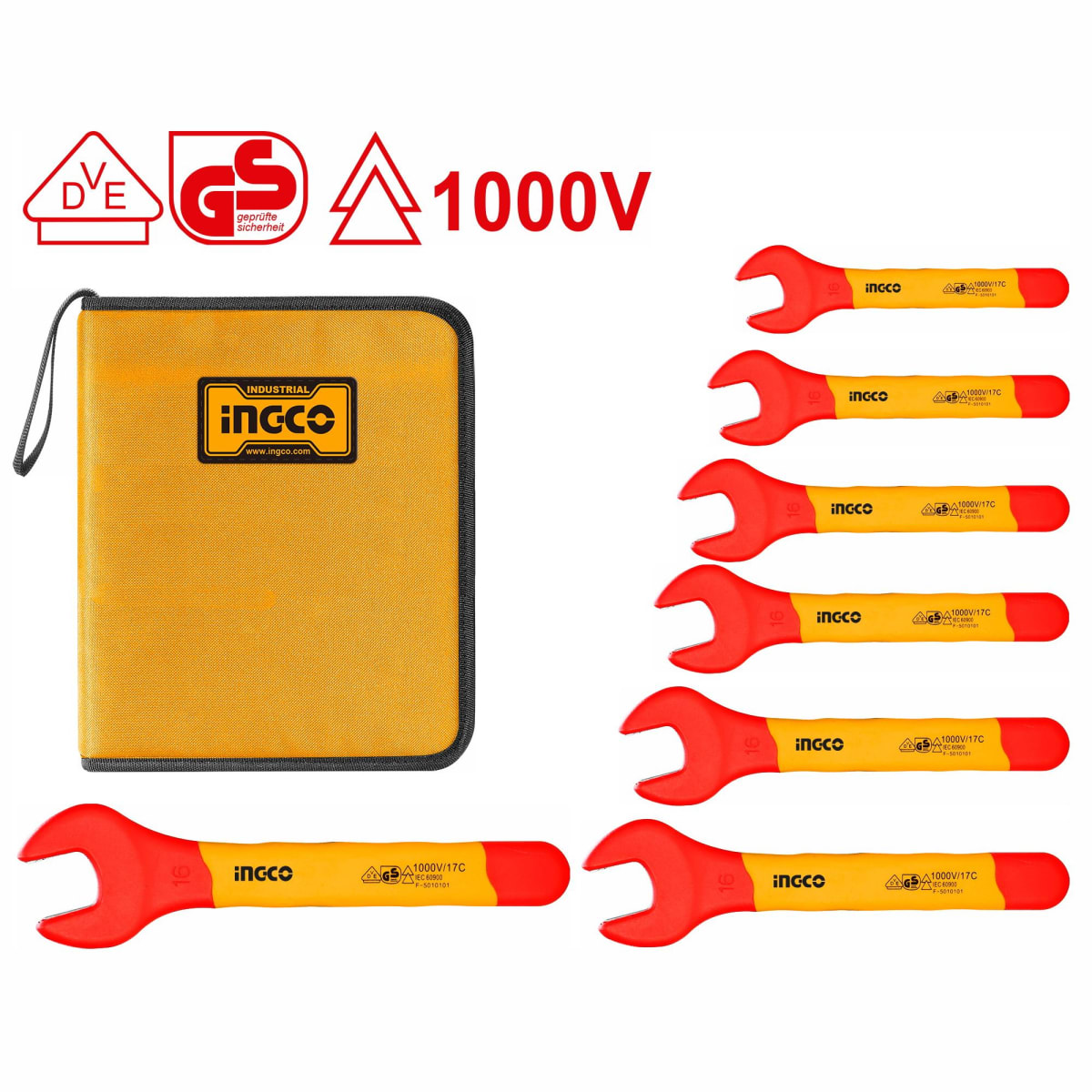 SET LLAVES DE BOCA AISLADAS 1000V- 7PZ INGCO/ HKISPA07011