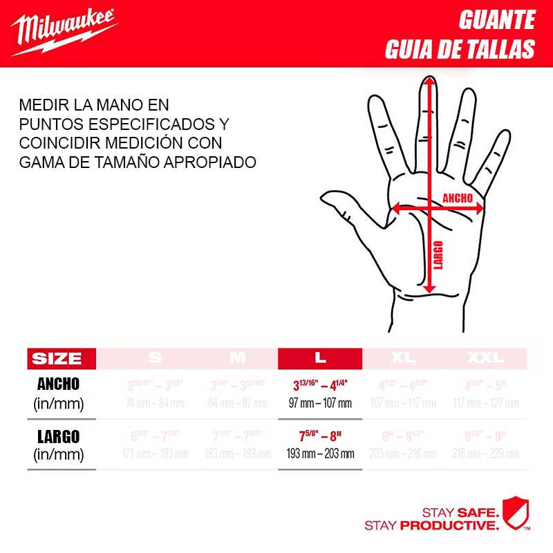 GUANTES DE NITRILO NIVEL 3 MILWAUKEE / 48-22-89321
