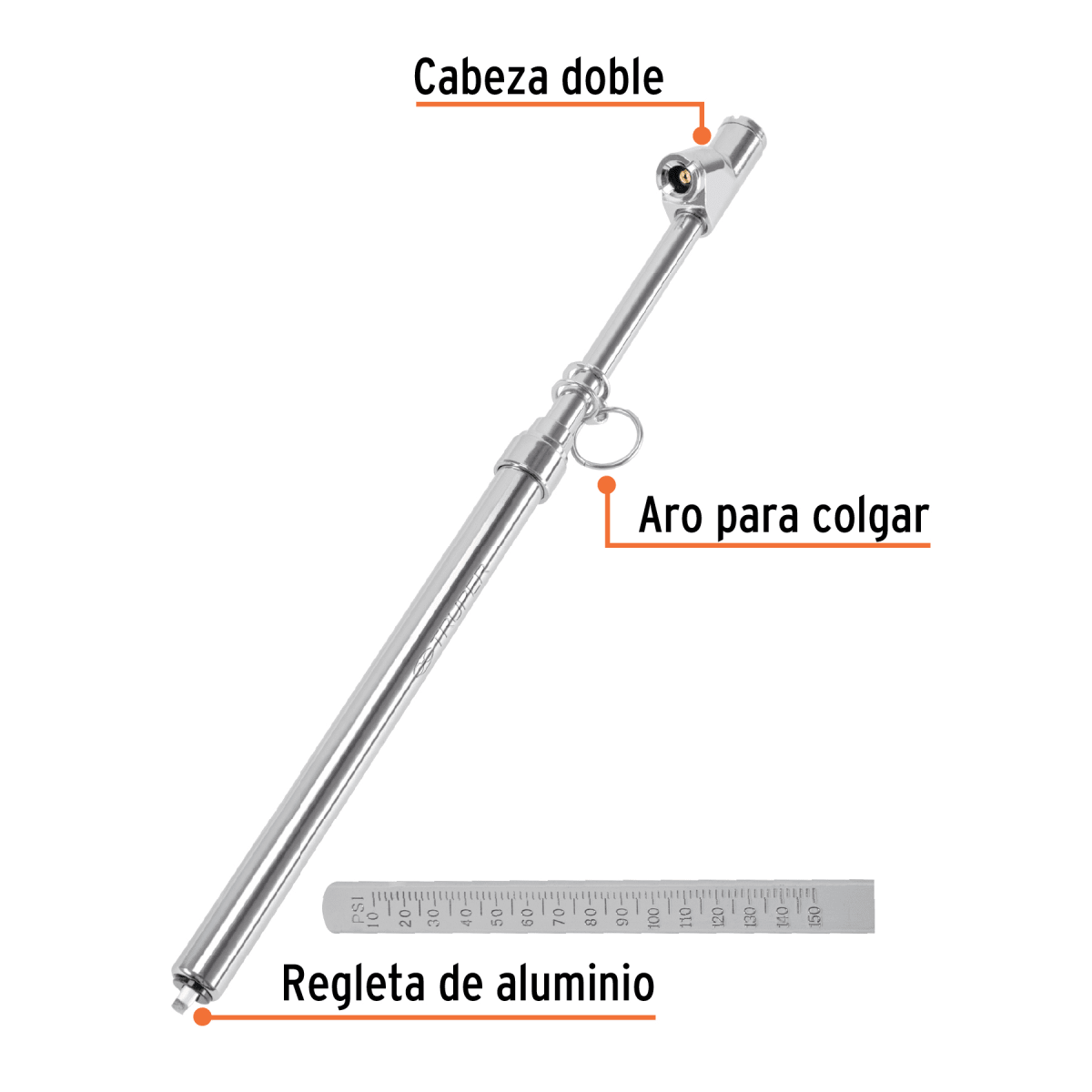 Calibrador de Presión 200 PSI Cabeza Doble, Uso Rudo TRUPER 182442