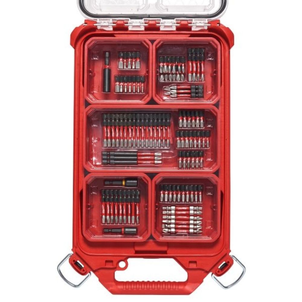 KIT DE ESTUCHE SHOCKWAVE DE 100 PIEZAS MILWAUKEE PACKOUT 48-32-40823