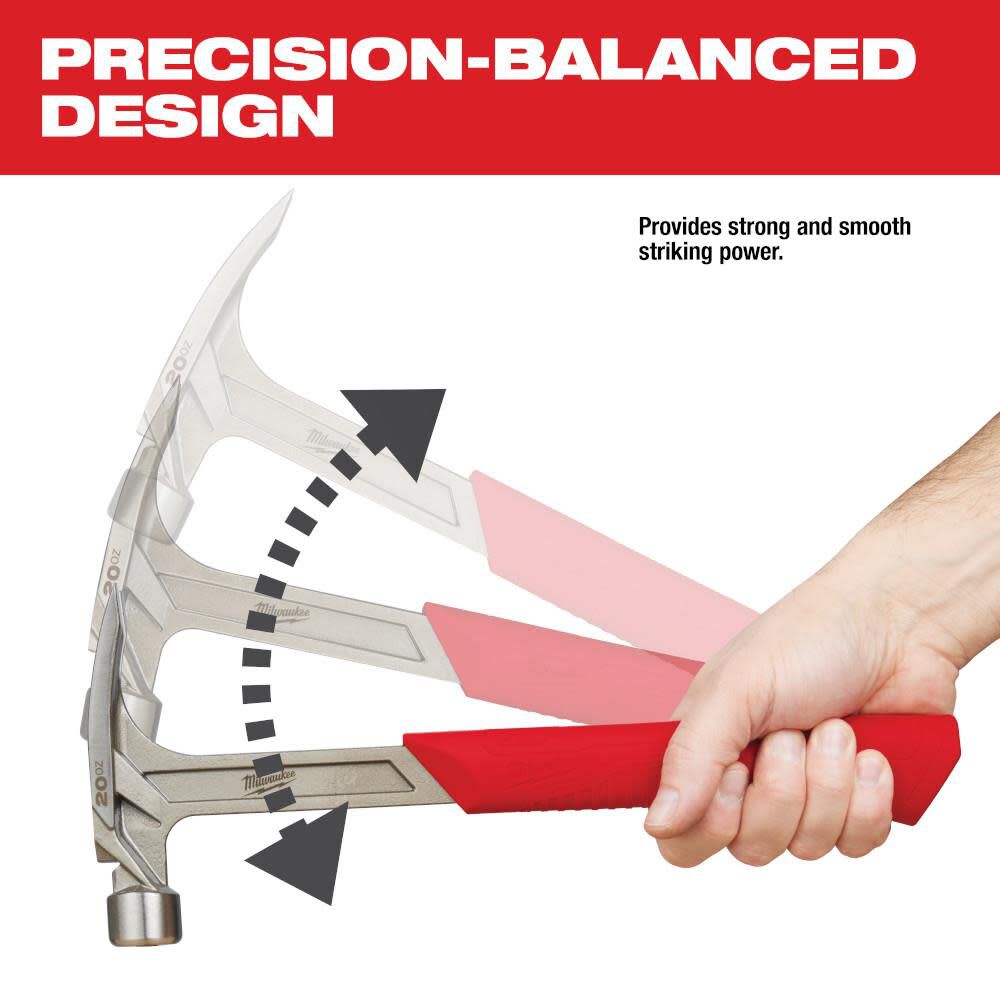 MARTILLO DE GARRA DE CARA LISA MILWAUKEE DE 20 OZ3