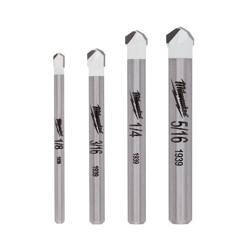 4 PIEZAS JUEGO DE BROCAS PARA AZULEJOS Y PIEDRA NATURAL MILWAUKEE8