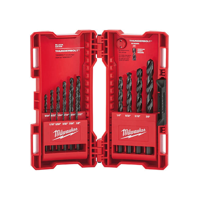 JUEGO DE BROCAS CON ACABADO DE OXIDO NEGRO THUNDERBOL DE 15 PIEZAS MILWAUKEE / 48-89-28031