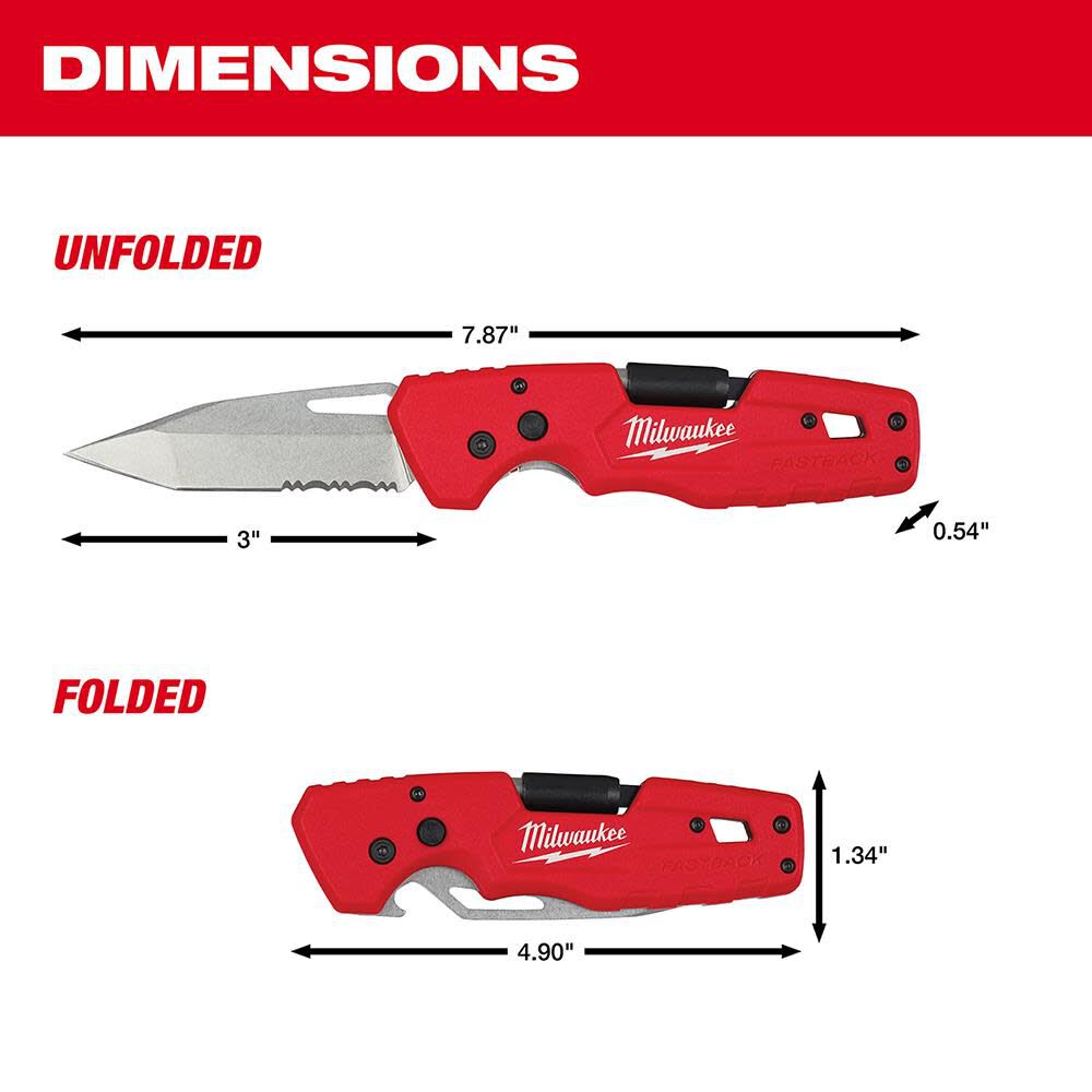 CUCHILLA PLEGABLE 5 EN 1 FASTBACK MILWAUKEE7