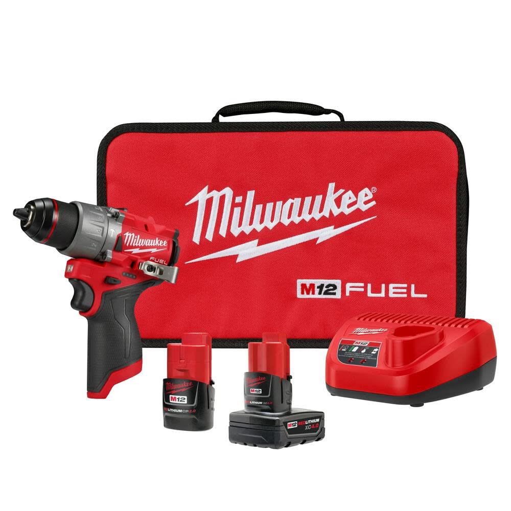 Kit de taladro percutor/destornillador Milwaukee M12 FUEL de 1/2 pulgada9