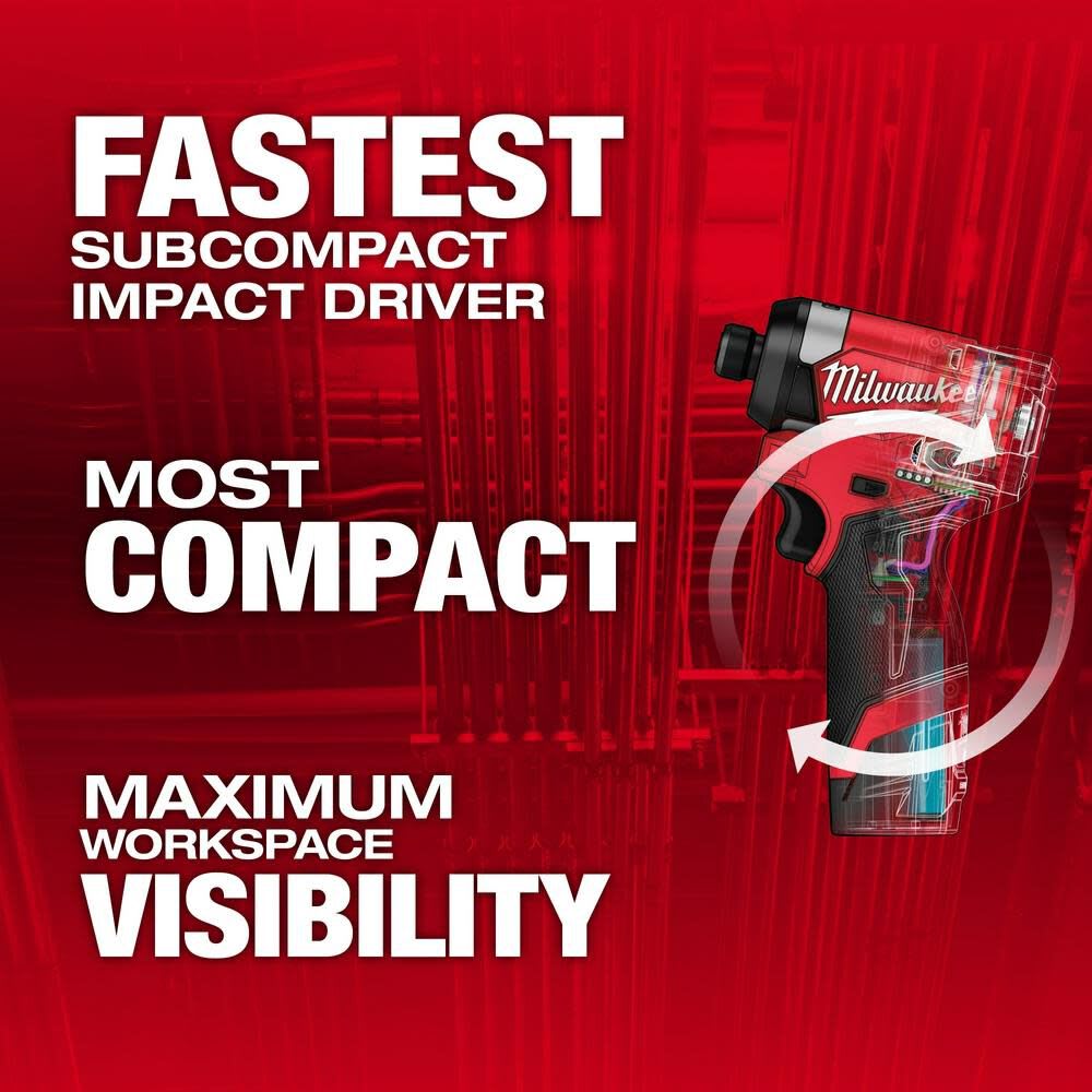 Kit de destornillador de impacto hexagonal Milwaukee M12 FUEL de 1/4 pulgadas7